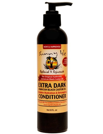 NEW & IMPROVED SUNNY ISLE EXTRA DARK JAMAICAN BLACK CASTOR OIL EXTREME HYDRATION & DETANGLING CONDITIONER 8OZ